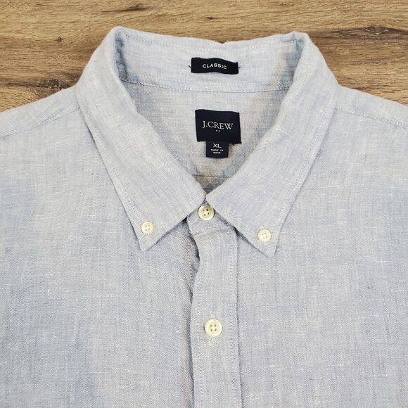 J.Crew Factory Mens Classic Fit Linen Blend Longsleeve Button Down Shirt XL - Picture 3 of 9